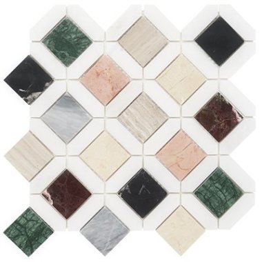 Chosen Mosaic Tile 12" x 12" - Multi Marble