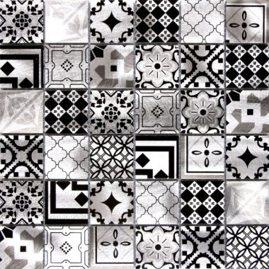 Metal Tile Aluminum Tile Patchworker Design 11.8" x 11.8" - Silver