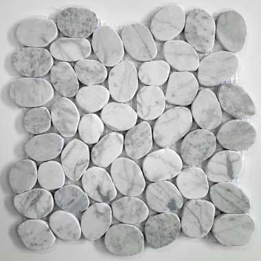 Riverstone Pebbles Tile 11.81" x 11.81" - White Honed