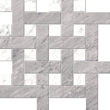 Luxury Tile Twist Mosaic - Bardiglio/Carrara