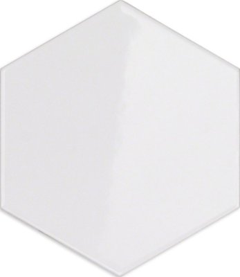 Hexagono Tile Liso Brillo 6" x 6" - Blanco