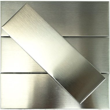 Metal Brushed Tile 2" x 6" - Stainless