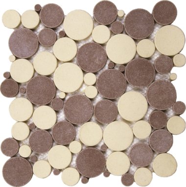 Reconstituted Stone Tile Mosaic 12" x 12" - Mix Beige/Brown