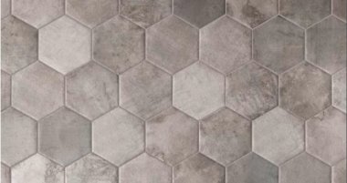 Queen Stone Hexagon Tile 10" x 10" - Silver
