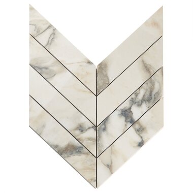 Lithe Chevron Mosaic Tile 11.02" x 11.22" - Calacatta Rustic