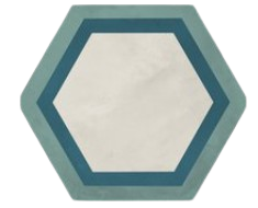 Terra Art Hexagon Tile 8.5" x 10" - Cornice Oceano