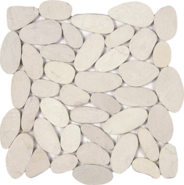 Pebble XL Sliced Matte Interlocking 12" x 12" - White