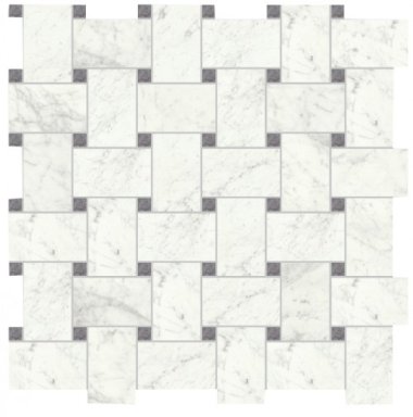 I Marmi Tile Basketweave Mosaic 12" x 12" - Carrara Matte