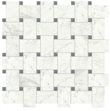 I Marmi Tile Basketweave Mosaic 12" x 12" - Carrara Polished