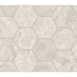 Trumarmi Polished Hexagon 4"x4" Tile 12" x 13" - Silver
