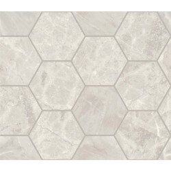 Trumarmi Polished Hexagon 4"x4" Tile 12" x 13" - Silver