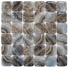Glass Tile Square Mix Mosaic 12" x 12" - Grey/Beige
