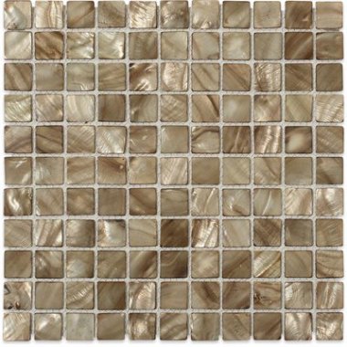 Freshwater Shell Tile Squares 1" x 1" - Pearl Anchor Gray