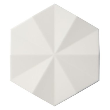 Define Ogassian Hexagon Tile 6" x 7" - 3D White