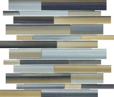 Bliss Fusion Glass Tile Random Strip Mosaic - Oxide