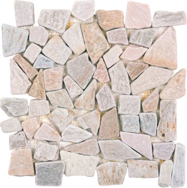 Quartzite Stone Tile Mosaic Interlocking 12" x 12" - Beige