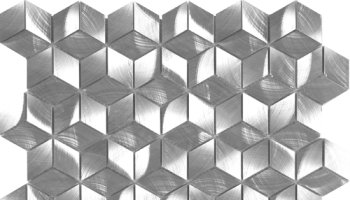 Aluminum Diamond Cube Mosaic Tile 12.6