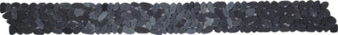 Pebble Sliced Matte Interlocking Border 4" x 12" - Black