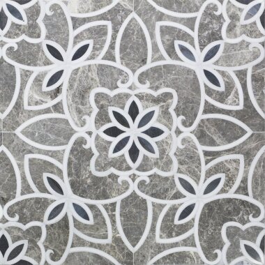 Water Jet MJ Grace Talisa 11.25" x 12.8" - Gray Stone, China White and Palissandro Blue