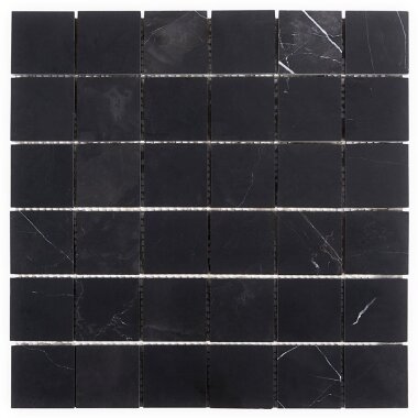 Nero Marquina Mosaic Tile 12" x 12" - Nero Marquina