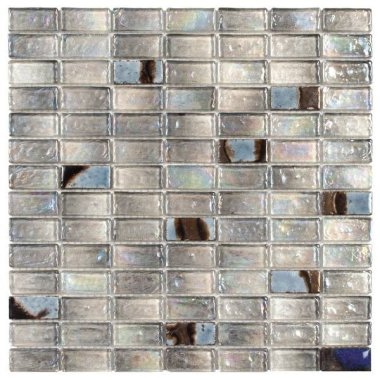Glass Tile Mosaic Brick 3/4" x 1 3/4" - Grey