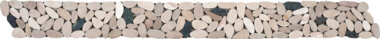 Pebble Sliced Matte Interlocking Border 4" x 12" - Mix White/Pink/Beige/Black