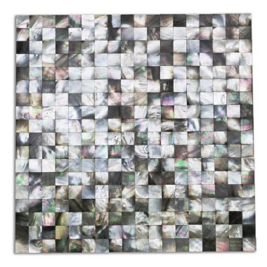 Pearl Lip Squares Tile 12" x 12" - Black