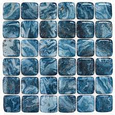 Glass Tile Square Mix Mosaic 12" x 12" - Blue