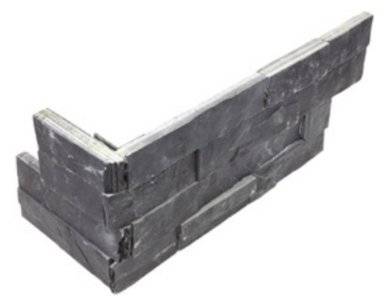 Ledger Panels Assembled Corner Tile 6" x 18" - Carbon