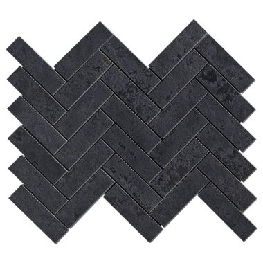 Artile Herringbone Mosaic Tile 10.03" x 10.62" - Black Gold