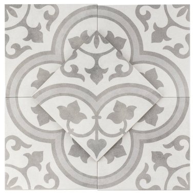 Havana Decor Tile 9" x 9" - Silver Ornate