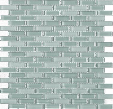Cristallo Brick Blended Mosaic Tile 0.6" x 1.9" - Aqua