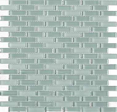 Cristallo Brick Blended Mosaic Tile 0.6" x 1.9" - Aqua