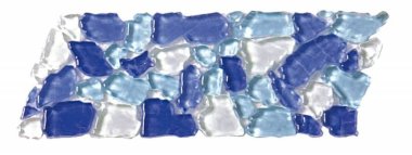 Glass Tile Opus Interlocking Border 3" x 7.9" - Blue/Light Blue/White