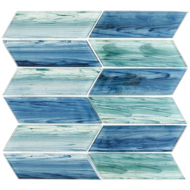 Brook Chevron Tile 11.73" x 11.74" - Aqua