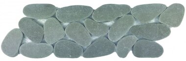 Reconstituted Pebble XL Stone Interlocking Mosaic Tile Border - 4" x 12" - Gray