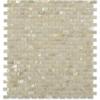 Freshwater Shell Tile Mini-Brick 1/4" x 3/4" - Pearl White