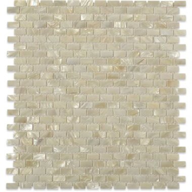 Freshwater Shell Tile Mini-Brick 1/4" x 3/4" - Pearl White