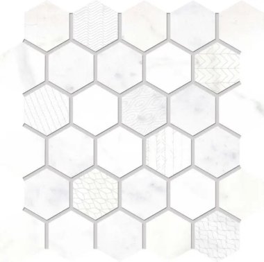 Concert Esagono Decor Tile 10" x 10" - White