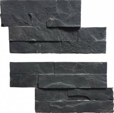 Slate Tile Angle Pieces Wall Cladding 4" x 14" - Black
