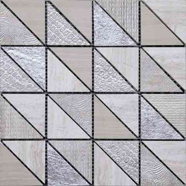 Artistic Vegas 8i Mosaic Tile - 12" x 12" - Gray, Silver