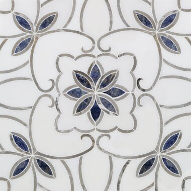 Water Jet MJ Grace Cersei 11.25" x 12.8" - China White, Gray and Diamond Blue