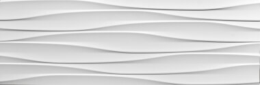 Superwhite Deco Wave Tile 12" x 36" - White Gloss