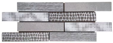 Marble Stone Tile Nature Print Brick 6.8" x 16" - Grey