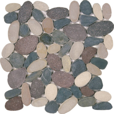 Pebble XL Sliced Matte Interlocking 12" x 12" - Mix Color