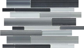 Bliss Fusion Glass Tile Random Strip Mosaic - Carbon