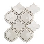 Water Jet Lantern Tile 10" x 12" - Blanco with Asian Statuary Lines