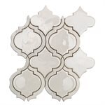 Water Jet Lantern Tile 10" x 12" - Blanco with Asian Statuary Lines