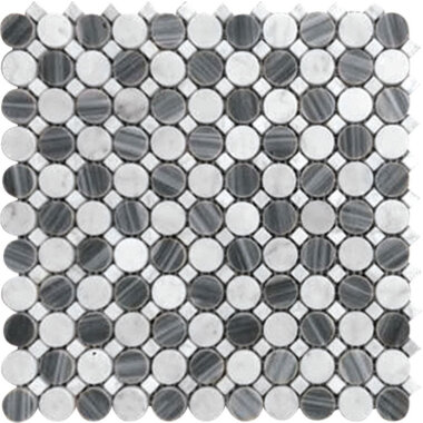 Seattle Bellevue Circle 12.7" x 12.7" - White, Gray