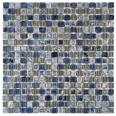 Glass Tile Decor 5/8" x 5/8" - Blue